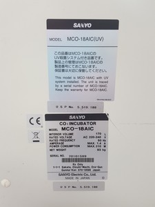 Thumbnail image of Sanyo MCO-18AIC(UV) CO2 Laboratory Incubator Lab