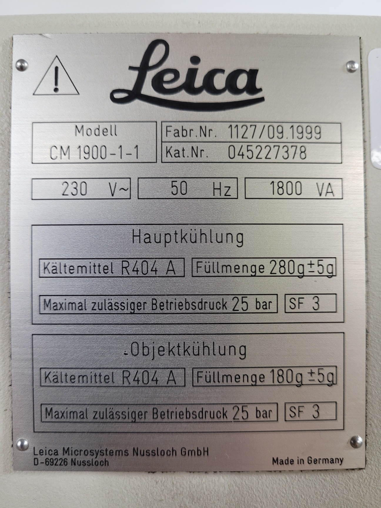 Image of Leica CM1900 Cryostat  Model CM 1900-1-1 Microtome Lab Spares/Repairs