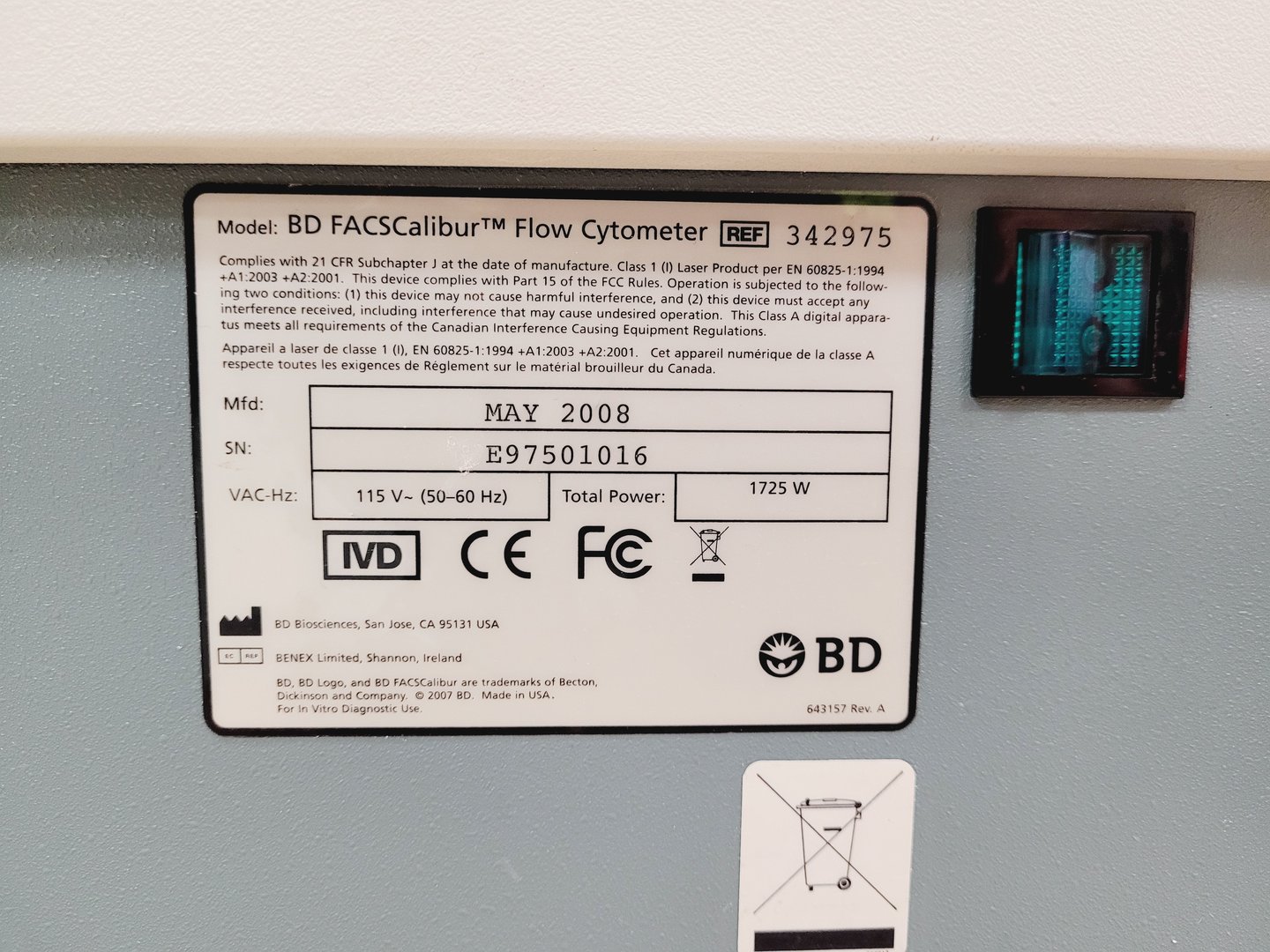 Image of BD FACSCalibur System Flow Cytometer Cell Sorter System Lab