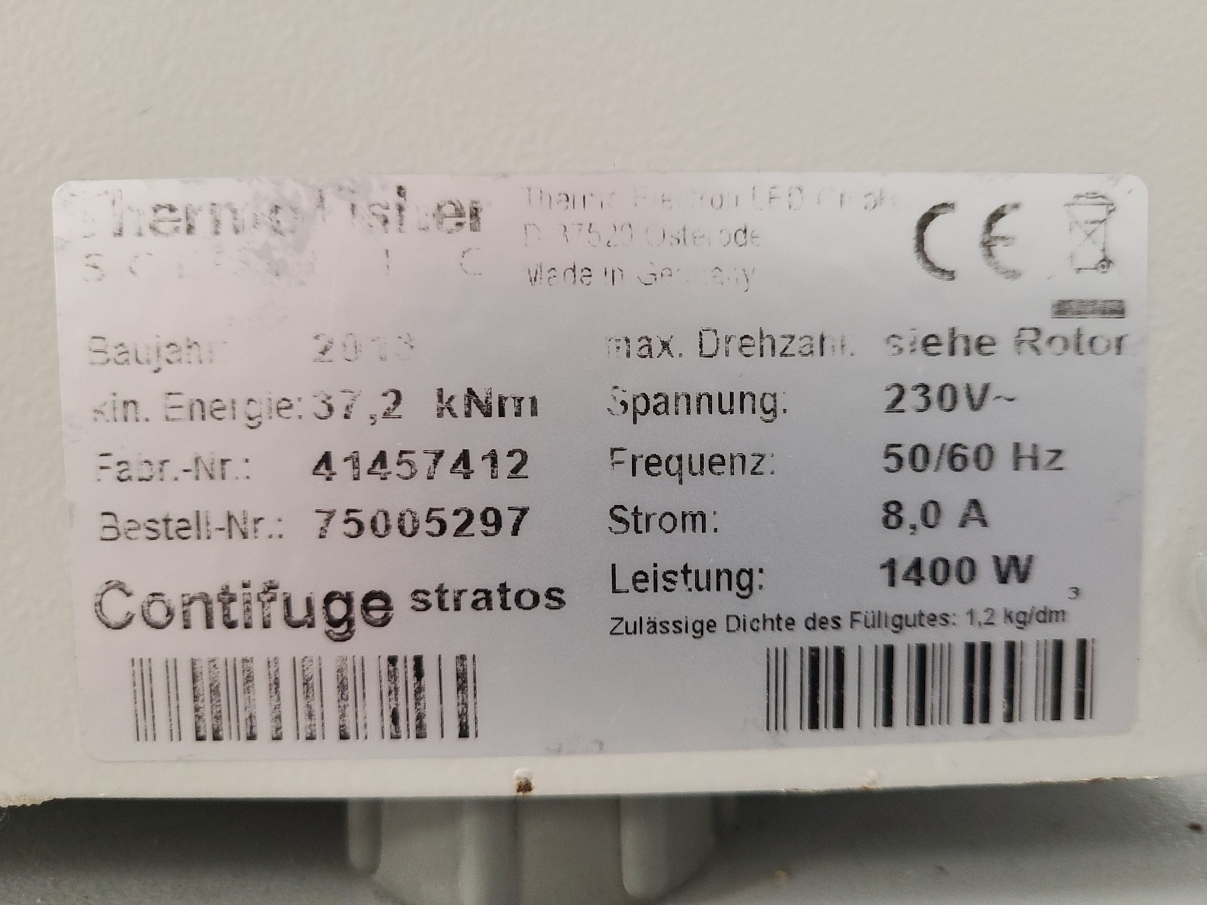 Image of Thermo Scientific Sorvall Contifuge Stratos Centrifuge with 17000rpm Rotor Lab