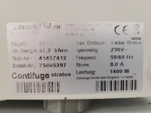 Thumbnail image of Thermo Scientific Sorvall Contifuge Stratos Centrifuge with 17000rpm Rotor Lab