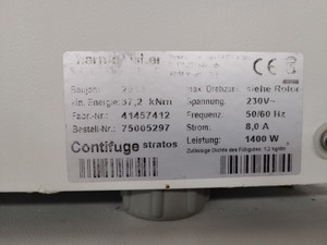 Thumbnail image of Thermo Scientific Sorvall Contifuge Stratos Centrifuge with 17000rpm Rotor Lab