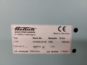 Thumbnail image of Hettich Zentrifugen Rotofix 32 Benchtop Laboratory Centrifuge with 5000rpm Rotor