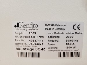 Thumbnail image of Heraeus Multifuge 3S-R Centrifuge