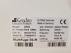 Thumbnail image of Heraeus Multifuge 3S-R Centrifuge
