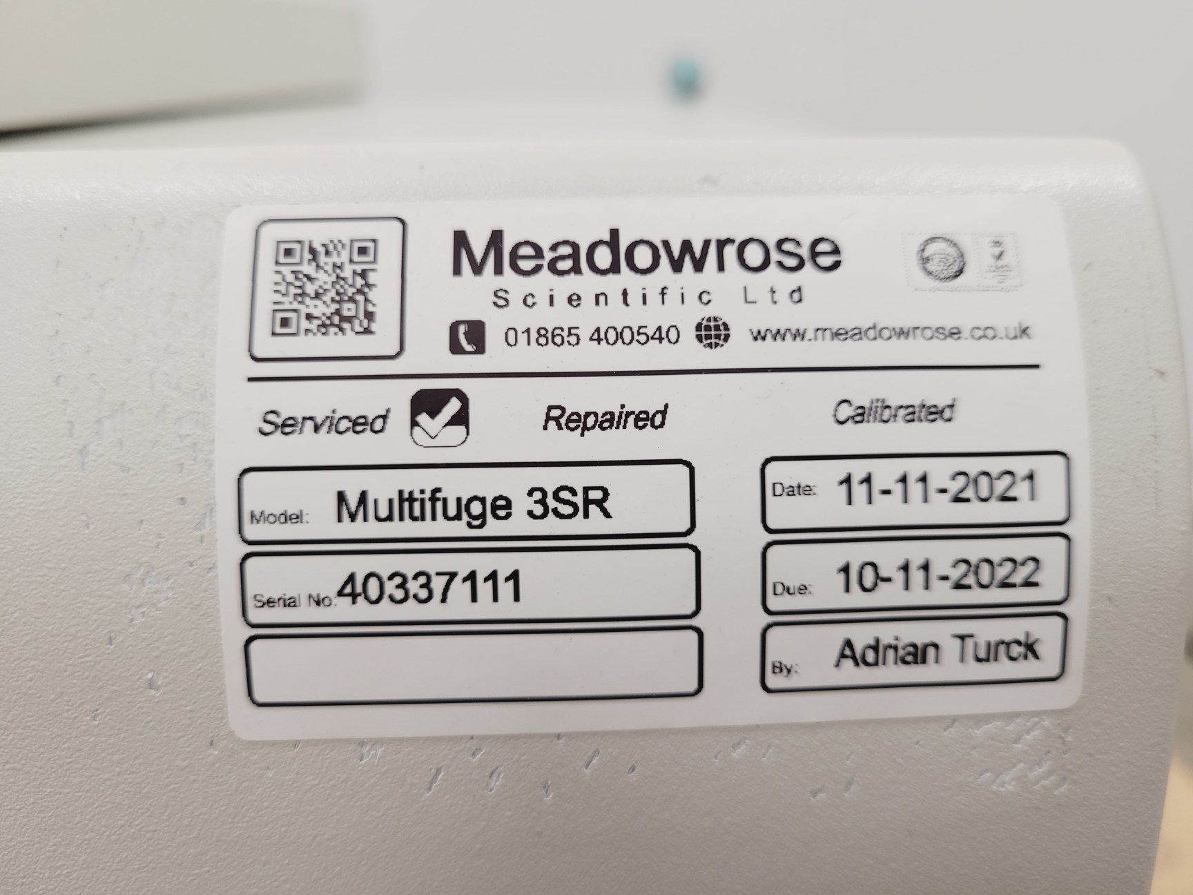 Image of Heraeus Multifuge 3S-R Centrifuge