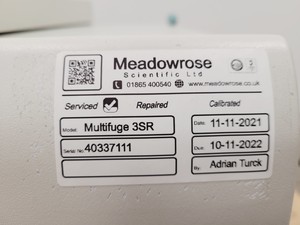 Thumbnail image of Heraeus Multifuge 3S-R Centrifuge