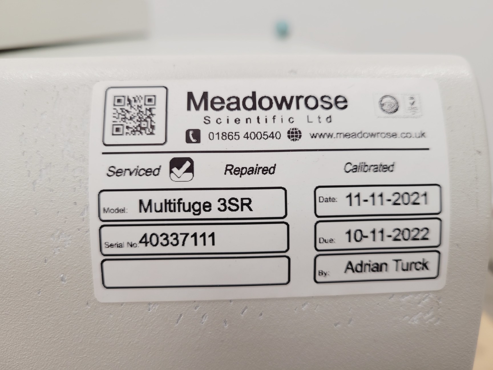 Image of Heraeus Multifuge 3S-R Centrifuge