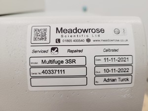 Thumbnail image of Heraeus Multifuge 3S-R Centrifuge