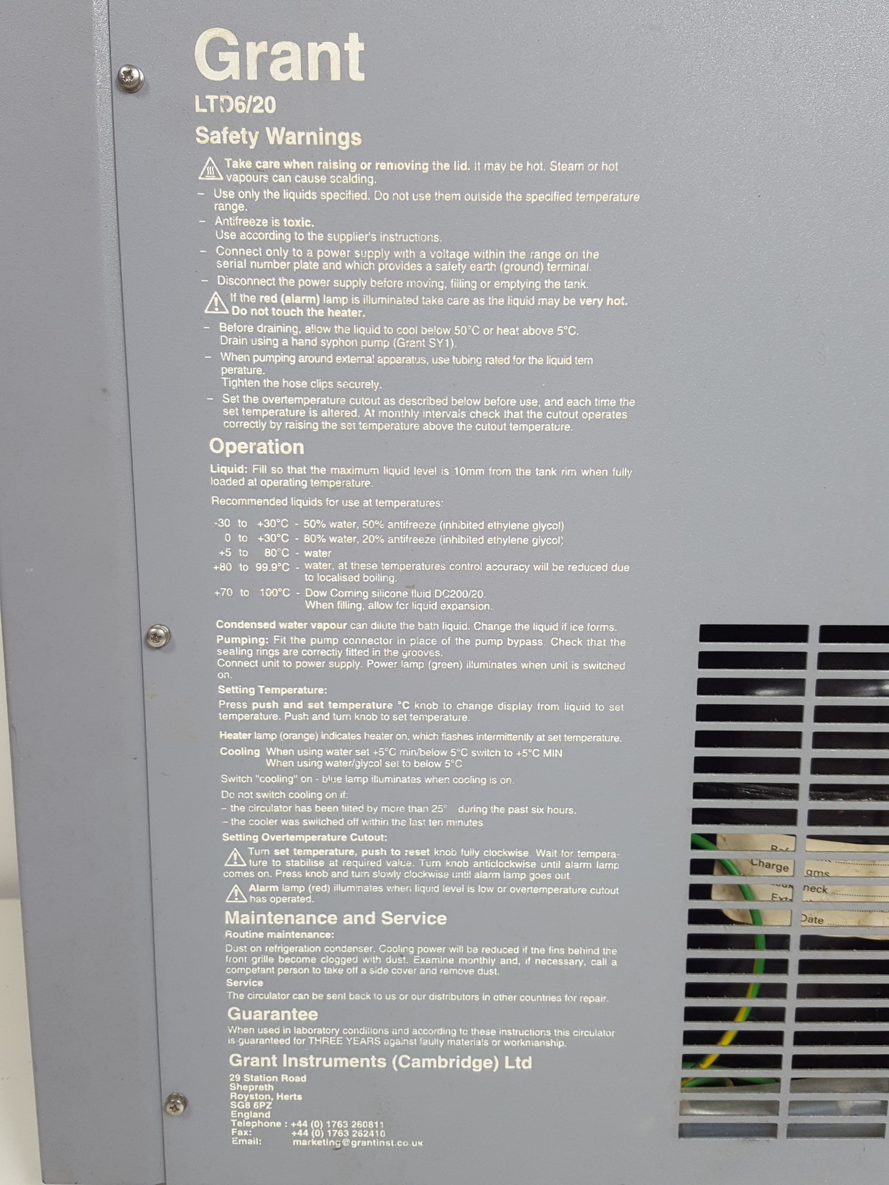 Image of Grant LTD6G Digital Circulating Water Bath Heater Chiller Lab