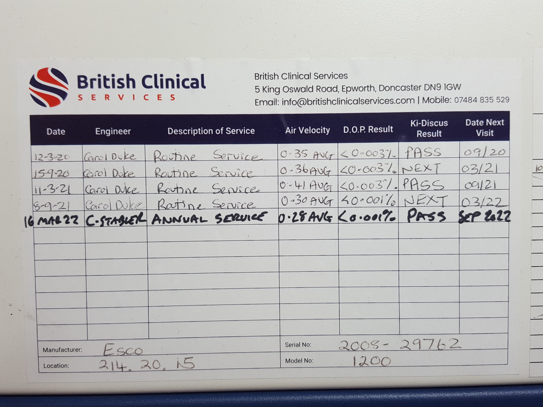 Image of ESCO Class II LP2 BSC Lab Culture Plus Biological Safety Cabinet Lab   