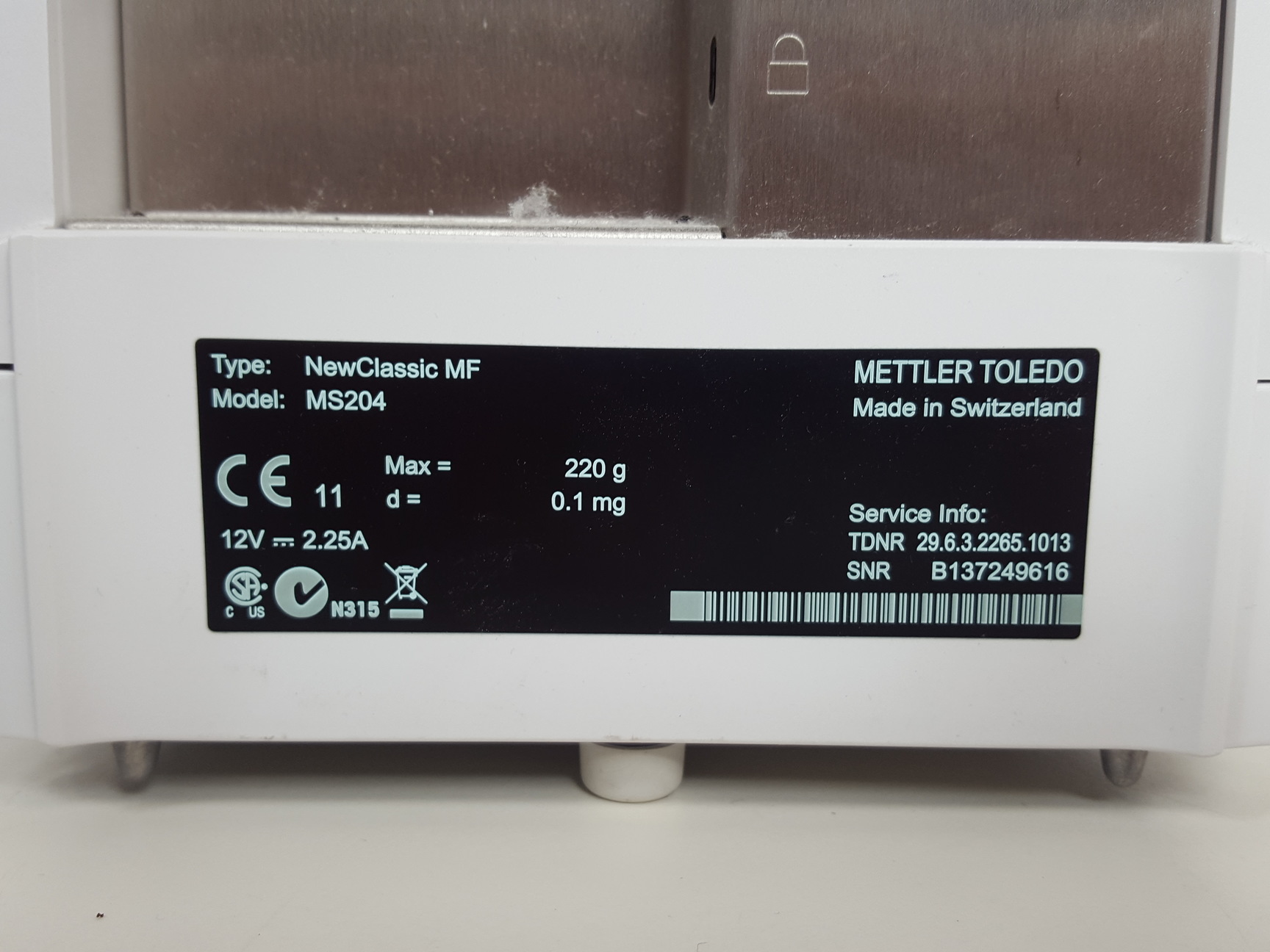 Image of Mettler Toledo MS204 Newclassic Analytical Balance Lab Scales 4dp (0.1mg) 