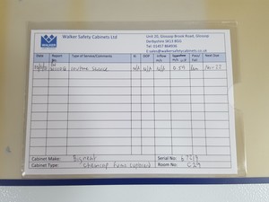 Thumbnail image of Bigneat Containment Technology Model BC1004/1 Chemcap Safety Cabinet  Lab