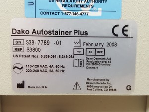 Thumbnail image of Dako Autostainer Plus Automated Slide Stainer Processing/Staining  System Lab