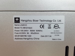 Thumbnail image of BIOER PCR Thermal Cycler Life ECO  w/ Software Ver 2.04 Lab