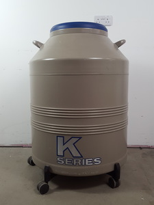 Thumbnail image of Taylor Wharton K Series 561-031-G1 Liquid Nitrogen Dewar w/ Racks & Trolley Lab