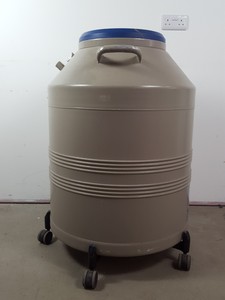 Thumbnail image of Taylor Wharton K Series 561-031-G1 Liquid Nitrogen Dewar w/ Racks & Trolley Lab