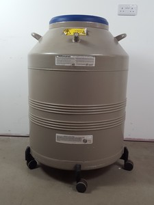 Thumbnail image of Taylor Wharton K Series 561-031-G1 Liquid Nitrogen Dewar w/ Racks & Trolley Lab