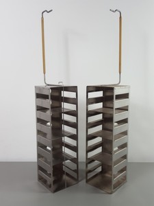 Thumbnail image of Taylor Wharton K Series 561-031-G1 Liquid Nitrogen Dewar w/ Racks & Trolley Lab