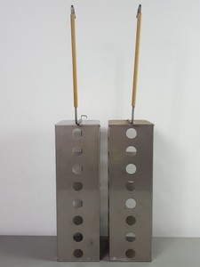 Thumbnail image of Taylor Wharton K Series 561-031-G1 Liquid Nitrogen Dewar w/ Racks & Trolley Lab