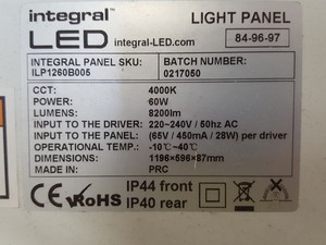 Thumbnail image of 28x Integral LED Commercial Light Panels L119.6cm x W59.6cm x D8.7cm