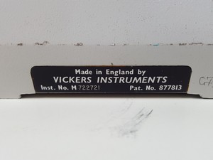 Thumbnail image of Vickers Instruments Microscope w/ 3 x Objectives 40/ 0.70 10/ 0.25 