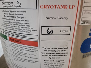 Thumbnail image of Statebourne Cryostor 60 Nitrogen Storage Cylinder Dewar Tank (60L) Lab