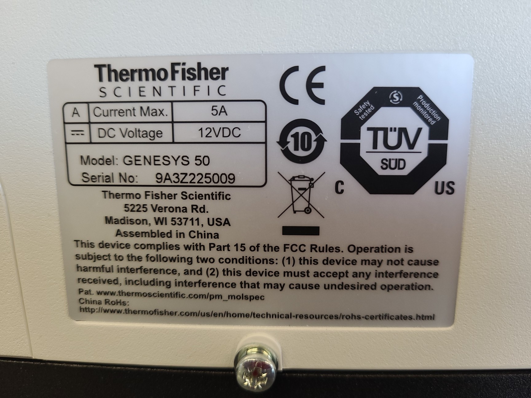 Image of Thermo Fisher Genesys 50 UV-VIS Spectrophotometer Lab Spares/Repairs