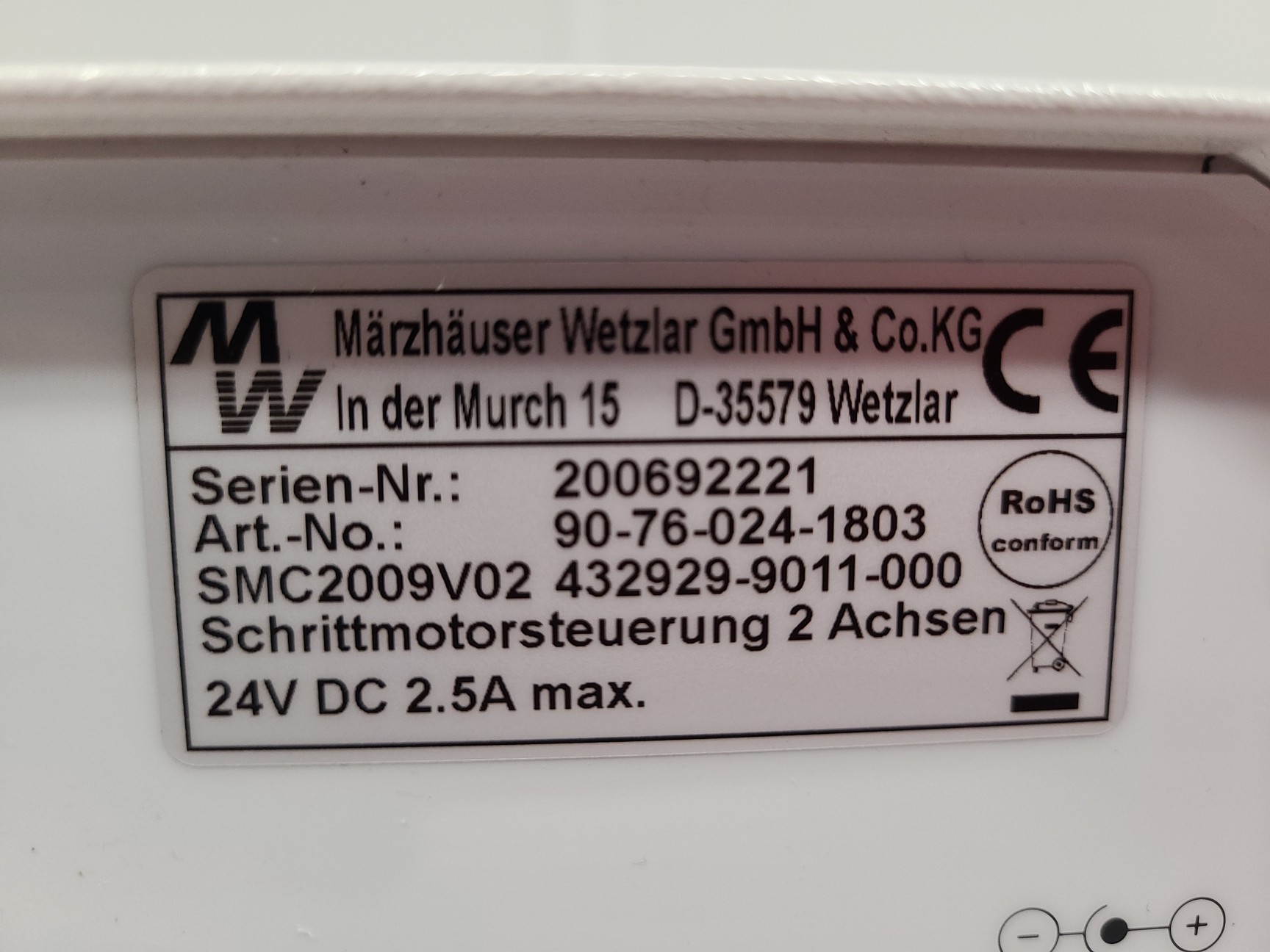 Image of Marzhauser SMC-2009 2-Axis Stepper Motor Stage Controller Lab