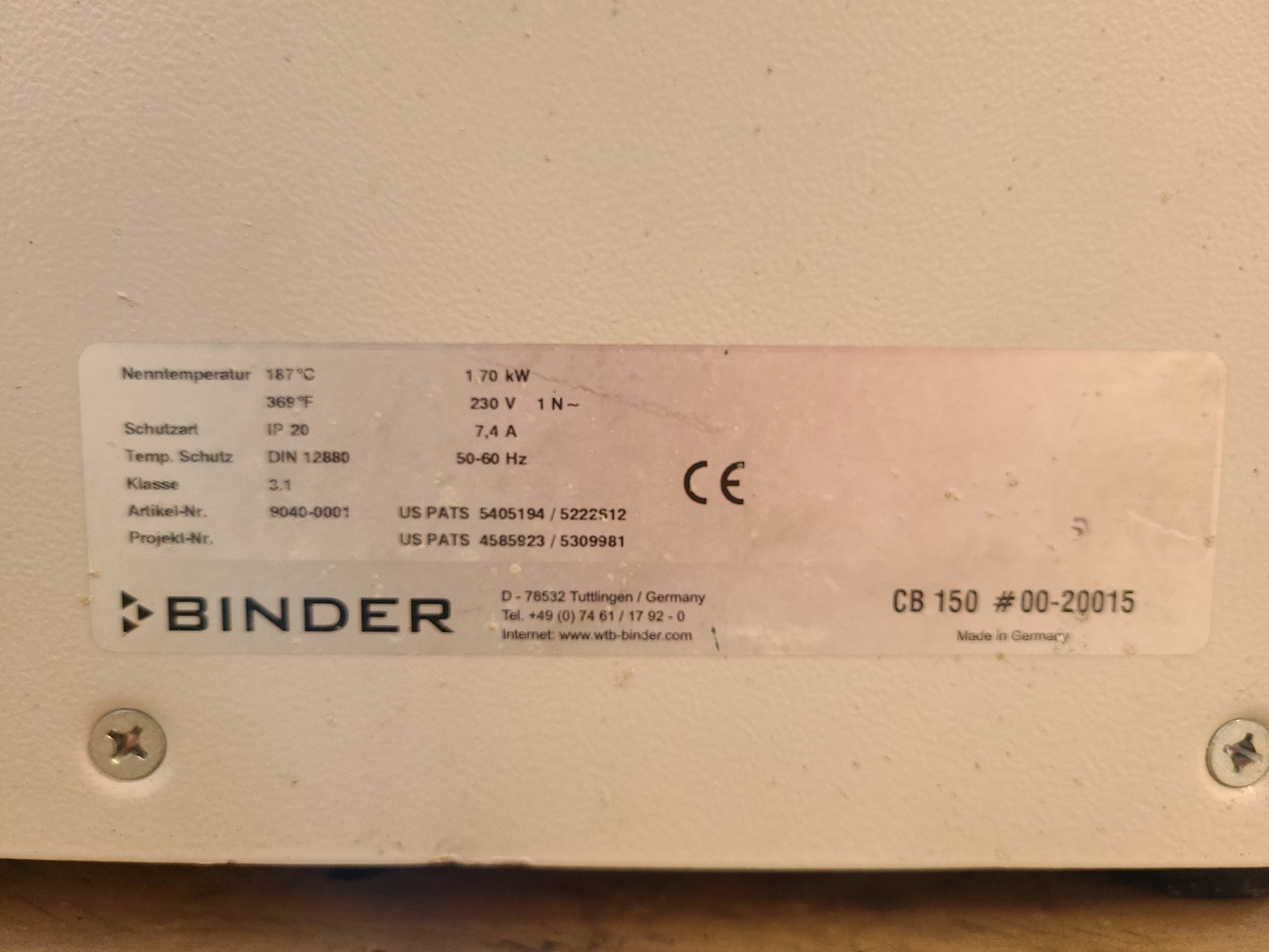 Image of  Binder CB 150 CO2 Laboratory Incubator Lab Spares/Repairs