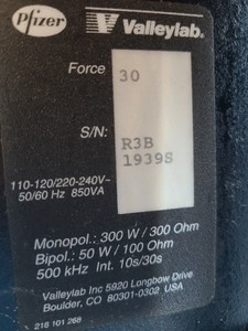 Thumbnail image of Valleylab Force 30 Electrosurgical Machine / Generator Lab