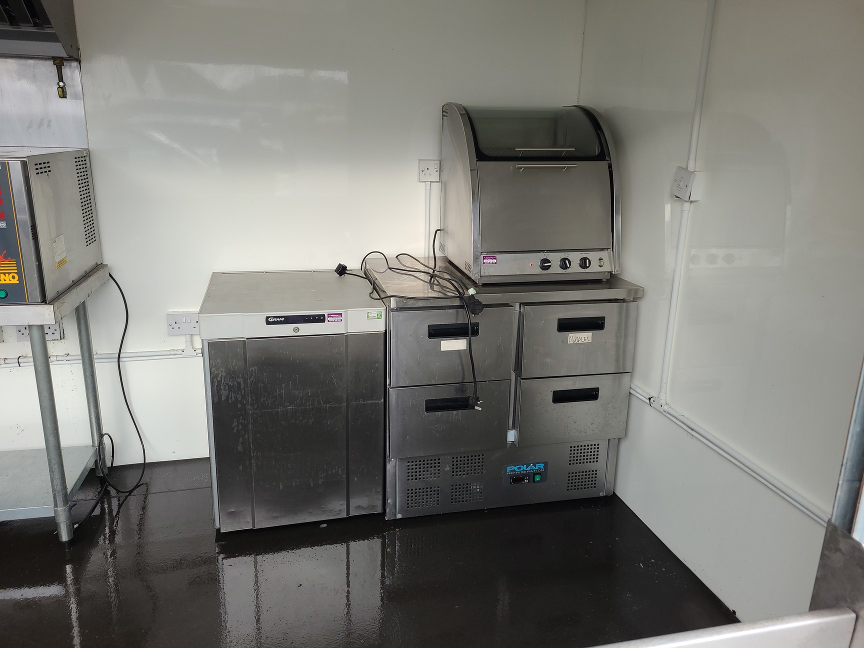 Image of Static Catering Unit for Food Truck Service with Roller Shutter & Equipment