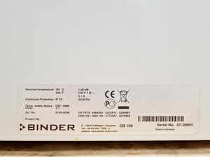 Thumbnail image of Binder Model CB 150 CO2 Laboratory Incubator Lab 