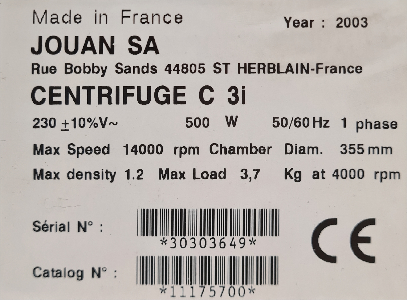 Image of Jouan C3 C3i Bench Top Laboratory Centrifuge with 4300rpm Rotor lab