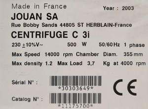 Thumbnail image of Jouan C3 C3i Bench Top Laboratory Centrifuge with 4300rpm Rotor lab