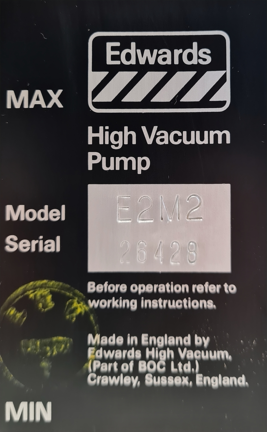 Image of Edwards High Vacuum Pump 2 Two Stage  Model: E2M2 Lab