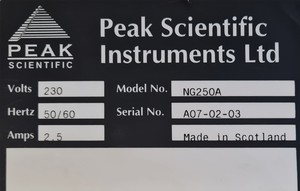 Thumbnail image of Peak Scientific Nitrogen Gas Generator Model: NG250A Lab