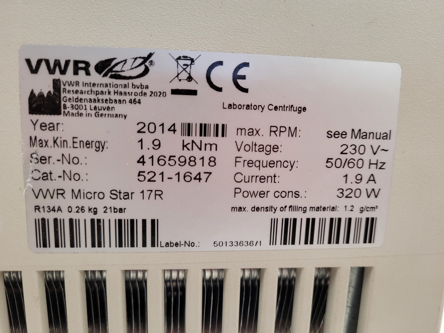 Image of VWR Micro Star 17R Benchtop Laboratory Centrifuge Lab Spares/Repairs