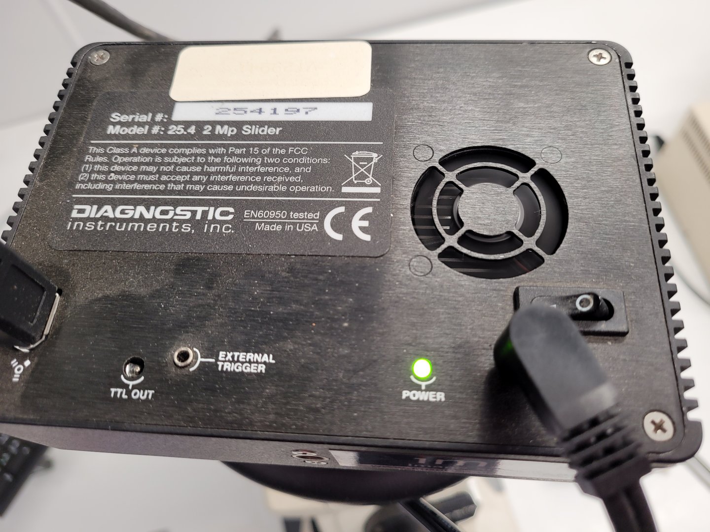 Image of Nikon Microphot-FXA Fluorescence Microscope with HP-10101AF PSU & 4 x Objectives