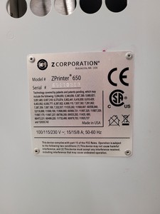 Thumbnail image of ZCorp Z Corporation ZPrinter 650 Industrial 3D Printer