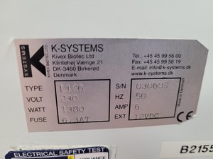 Thumbnail image of K Systems IVF Workstation Type - L126 Class 1 Cabinet Clean Air Lab
