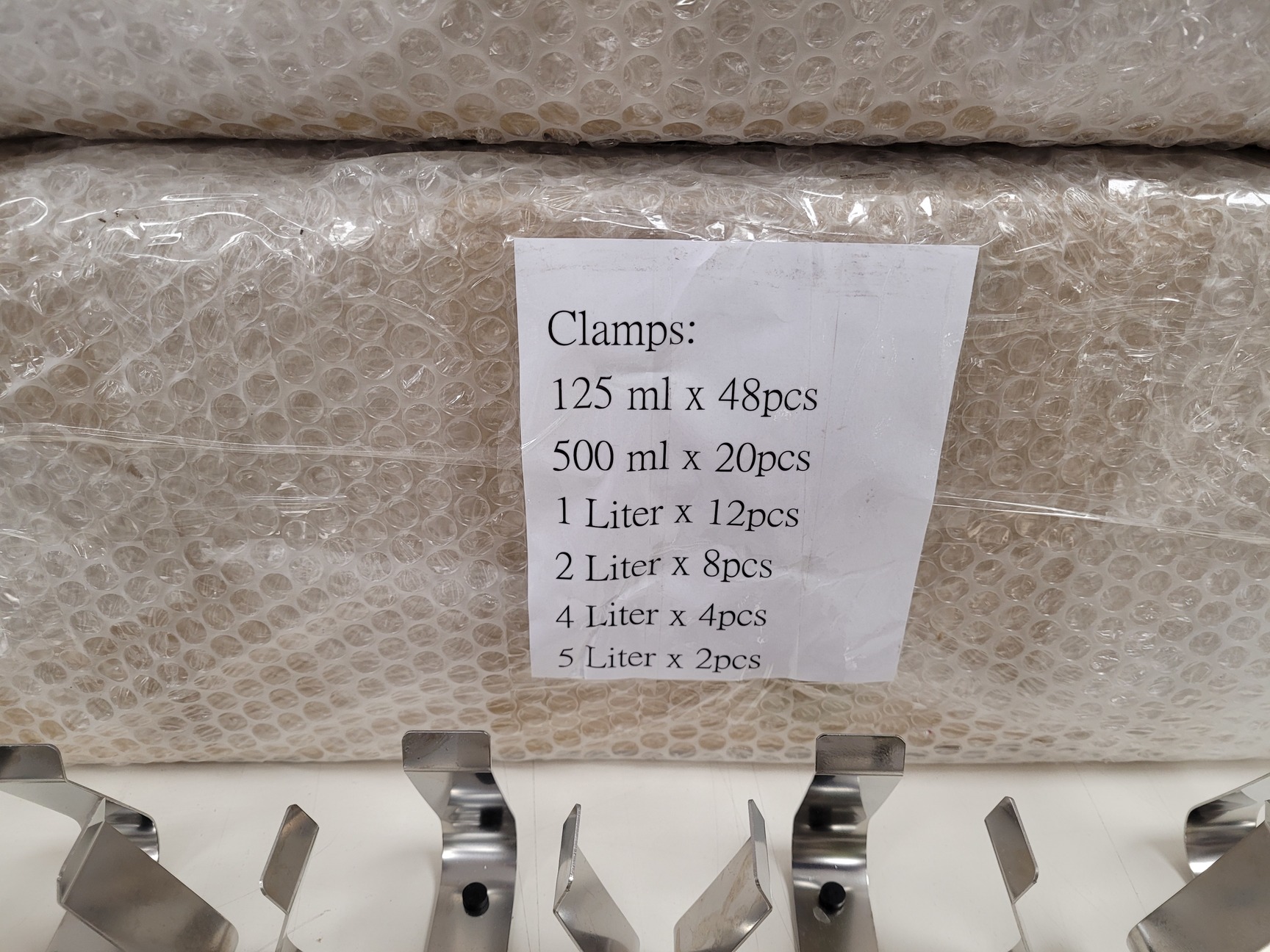 Image of 3 x Boxes of Shaking Incubator Clamps - 125, 500ml - 1, 2, 4, 5 l - Lab