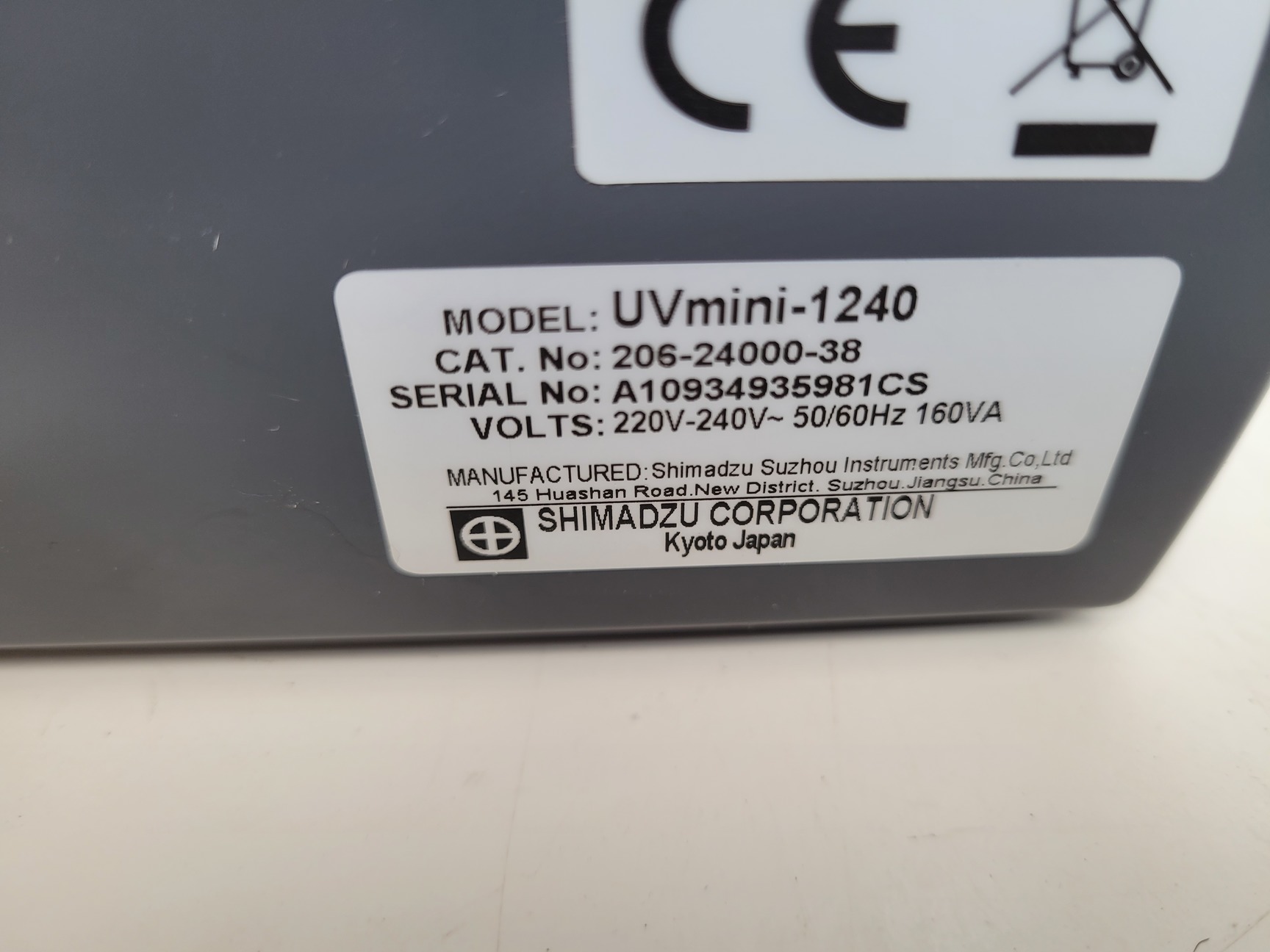 Image of Shimadzu Camlab UV-VIS Spectrophotometer  UVmini-1240  Cat no. 206-24000-38 Lab