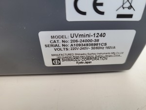 Thumbnail image of Shimadzu Camlab UV-VIS Spectrophotometer  UVmini-1240  Cat no. 206-24000-38 Lab