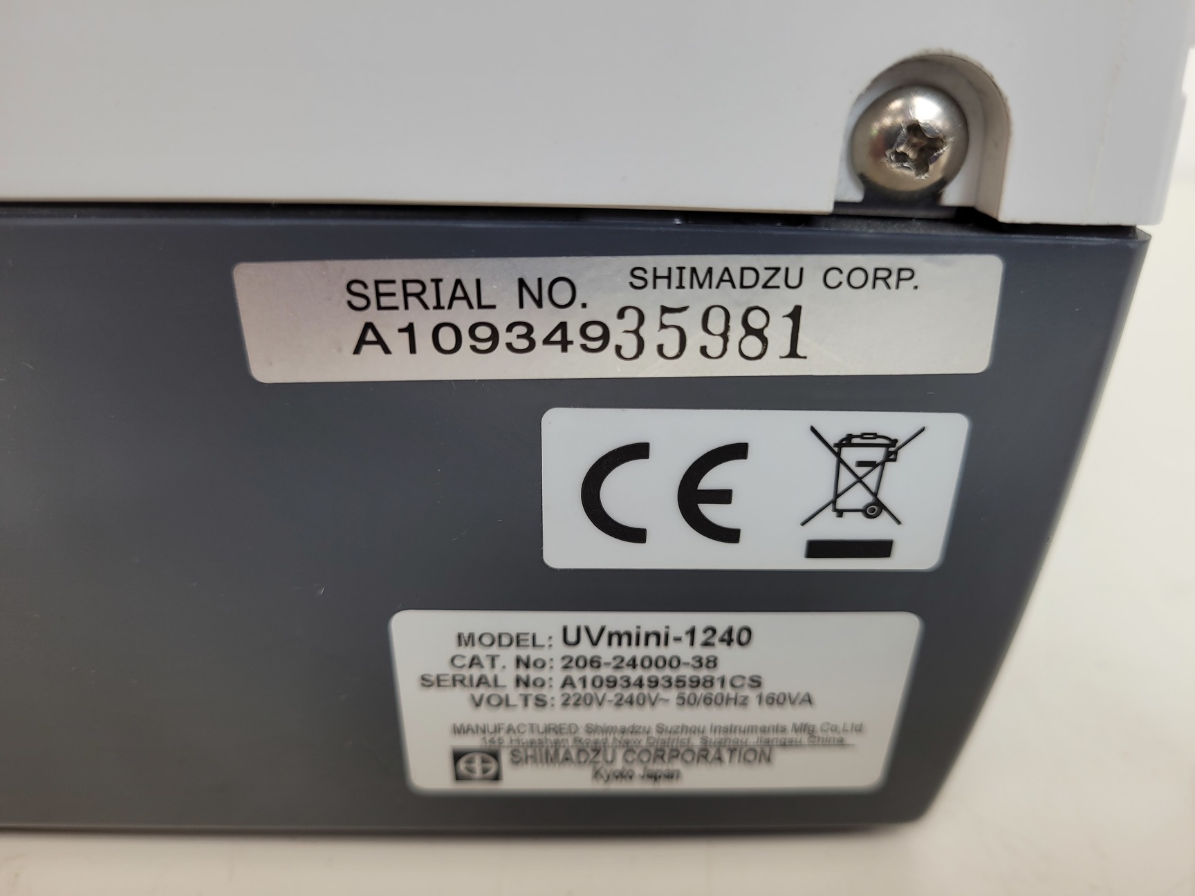Image of Shimadzu Camlab UV-VIS Spectrophotometer  UVmini-1240  Cat no. 206-24000-38 Lab