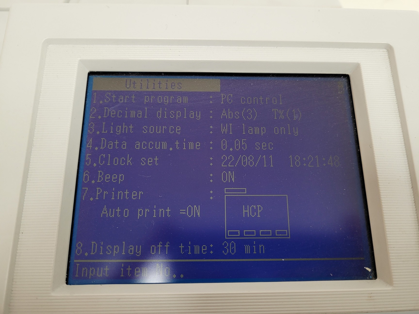 Image of Shimadzu Camlab UV-VIS Spectrophotometer  UVmini-1240  Cat no. 206-24000-38 Lab