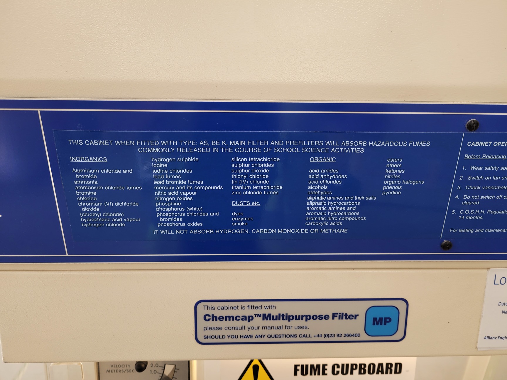 Image of Bigneat Fume Cupboard  Model - Filtair 1004BC Lab