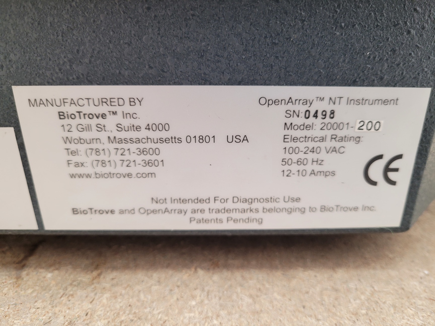 Image of BioTrove OpenArray NT Cycler qPCR Instrument Model - 20001-200 & Software Lab