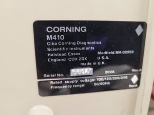 Thumbnail image of Corning 410 Flame Photometer with 850 Air Compressor & Manual Lab