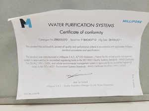 Thumbnail image of Millipore Advantage 10 Water Purification System  CN ZRX0003T0 Lab
